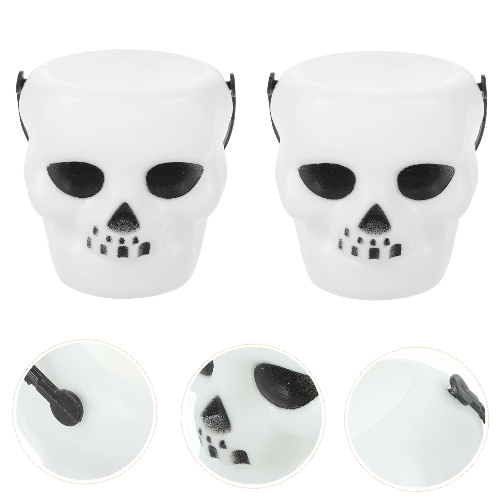 

6Pcs Halloween Party Candy Buckets Sweets Jar Ghost Buckets