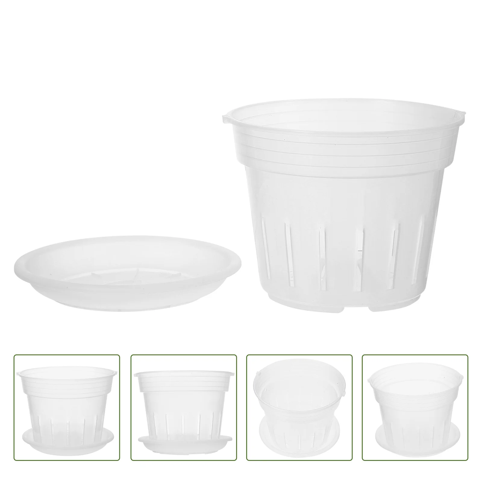 

1 Set of Flowerpot Balcony Flower Pot Nursery Pots Orchid Flowerpots Slotted Clear Orchid Pot Plastic Orchid Planter