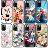 disney anime tempered glass shell phone case for xiaomi redmi note 10 9s 8 7 6 5 a 10t pro 9t cover pre cases