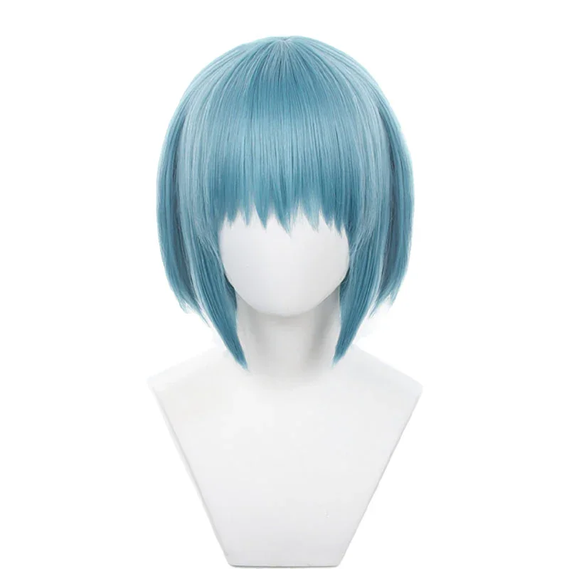 Puella Magi Madoka Magica Sayaka Miki Cosplay Wigs 35cm Sky Blue Synthetic Hair
