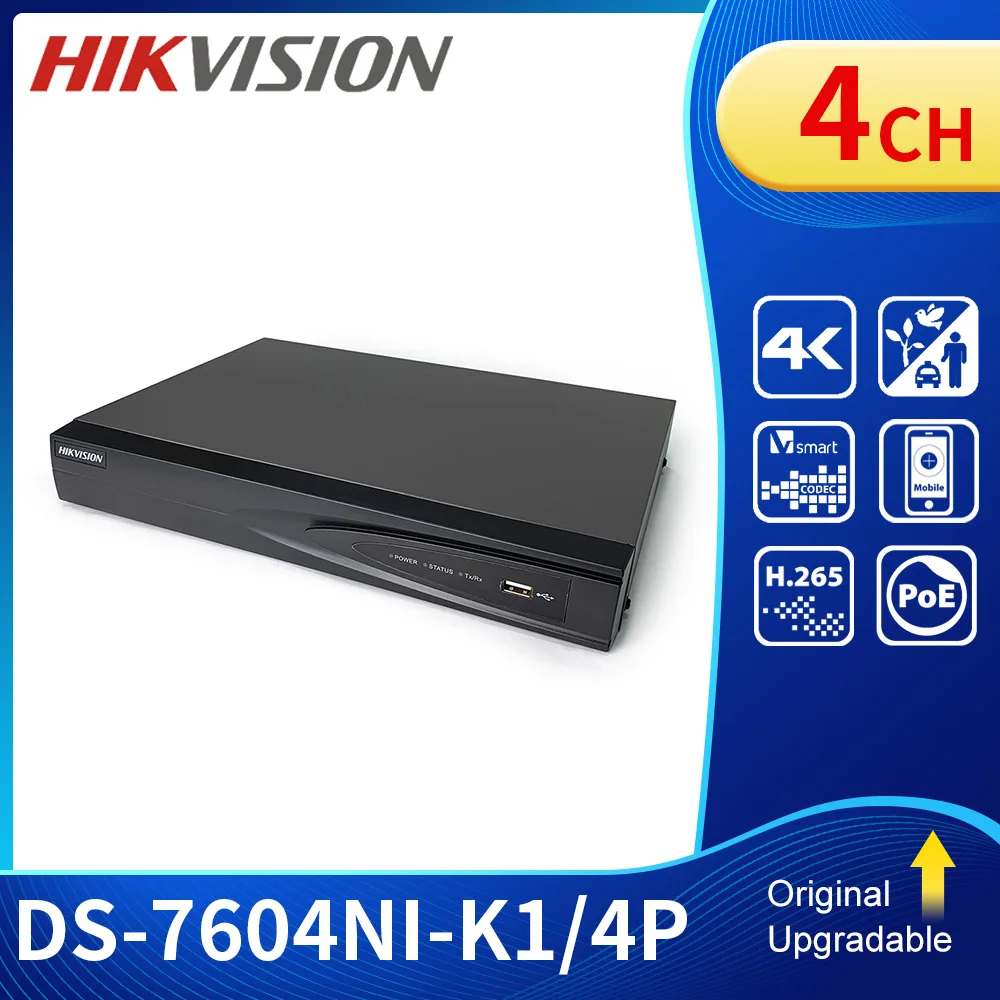 

Оригинальный Сетевой видеорегистратор Hik 4K NVR PoE DVR 16CH 8CH 4CH DS-7616NI-K2/16P DS-7604NI-K1/4P DS-7608NI-K2/8P 8mp