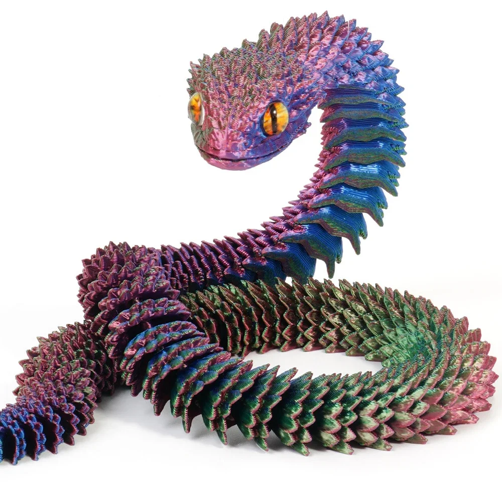 Змея с 3D принтом 2025 год китайского зодиака орнамент фигурка змеи подвижное