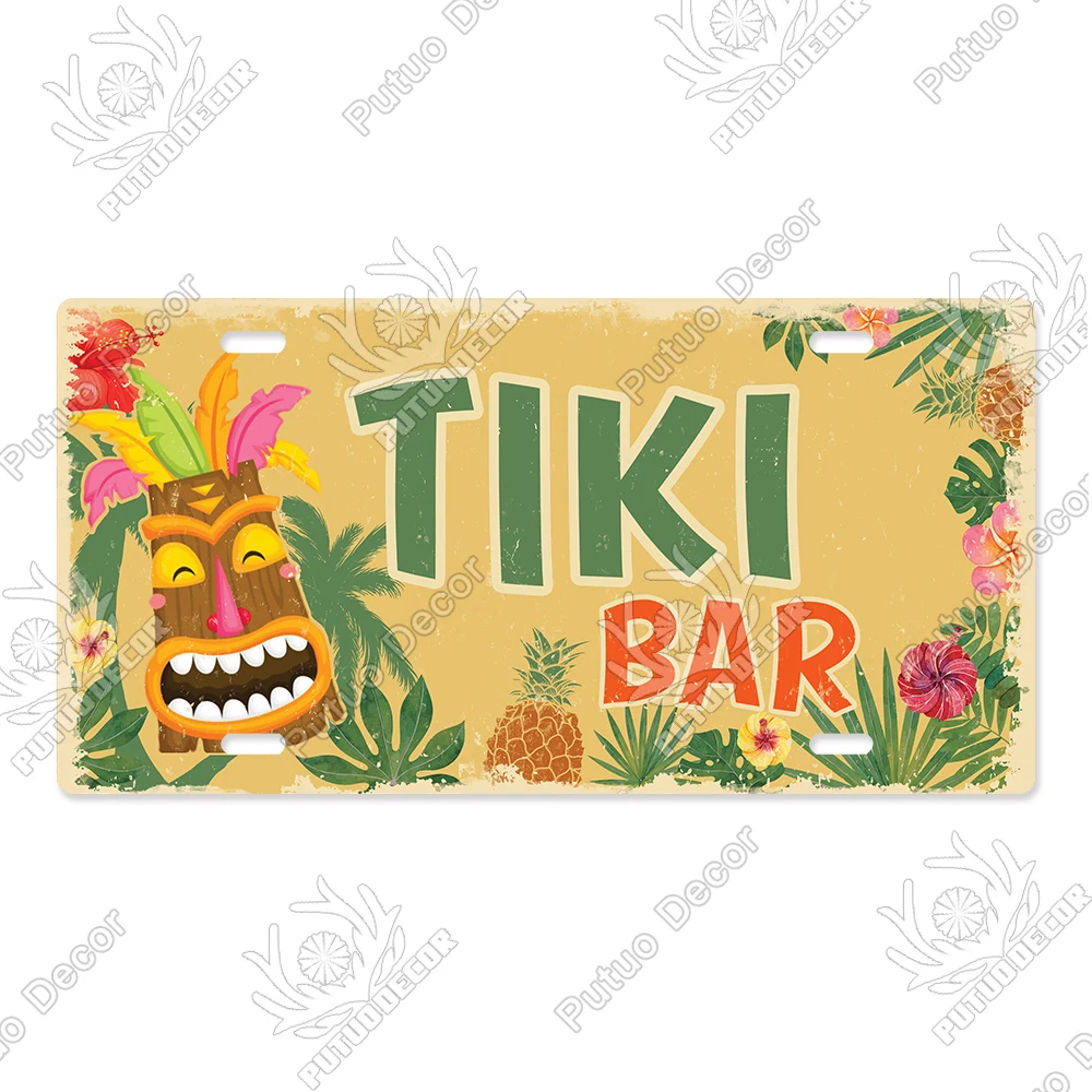 

Металлическая табличка Putuo Decor TIKI Bar Beach