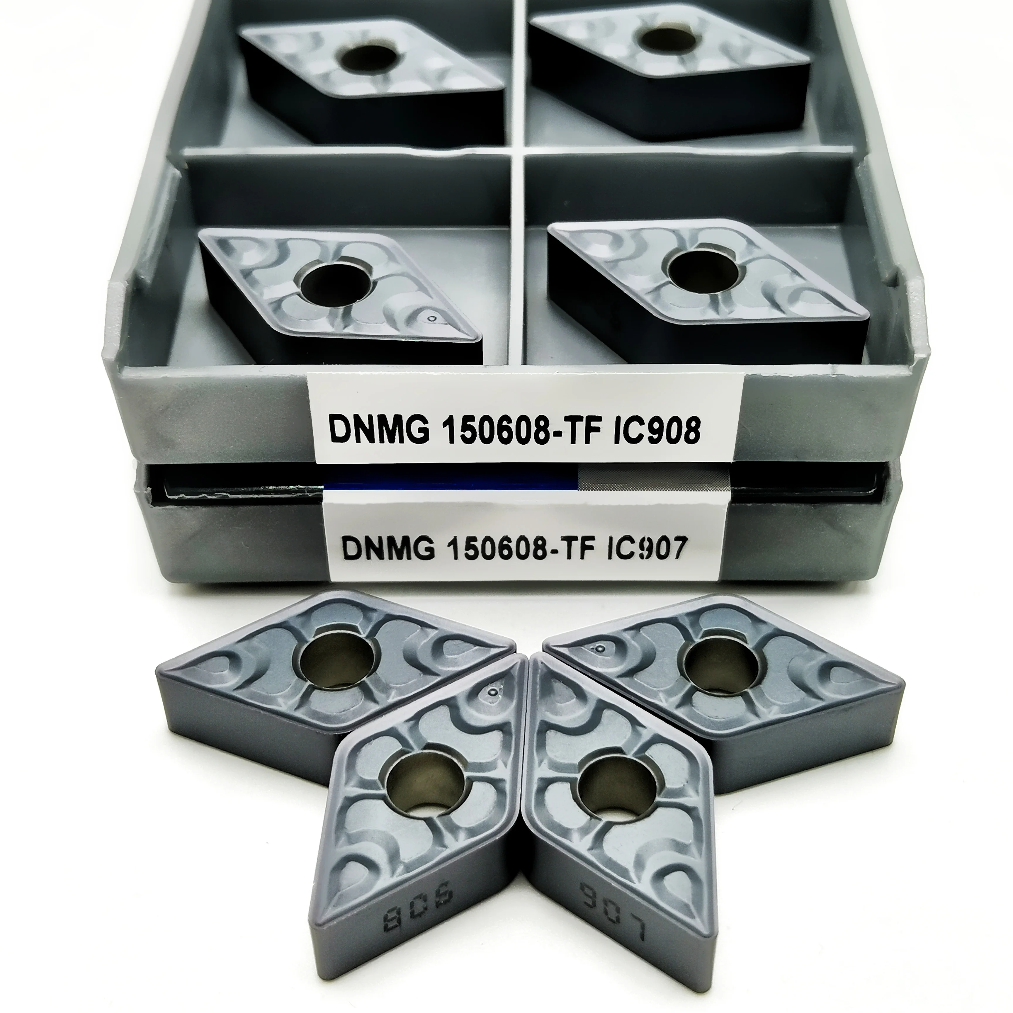 

10PCS DNMG150604 DNMG150608 TF IC907 IC908 Carbide inserts Original CNC lathe tool External turning tool DNMG1506