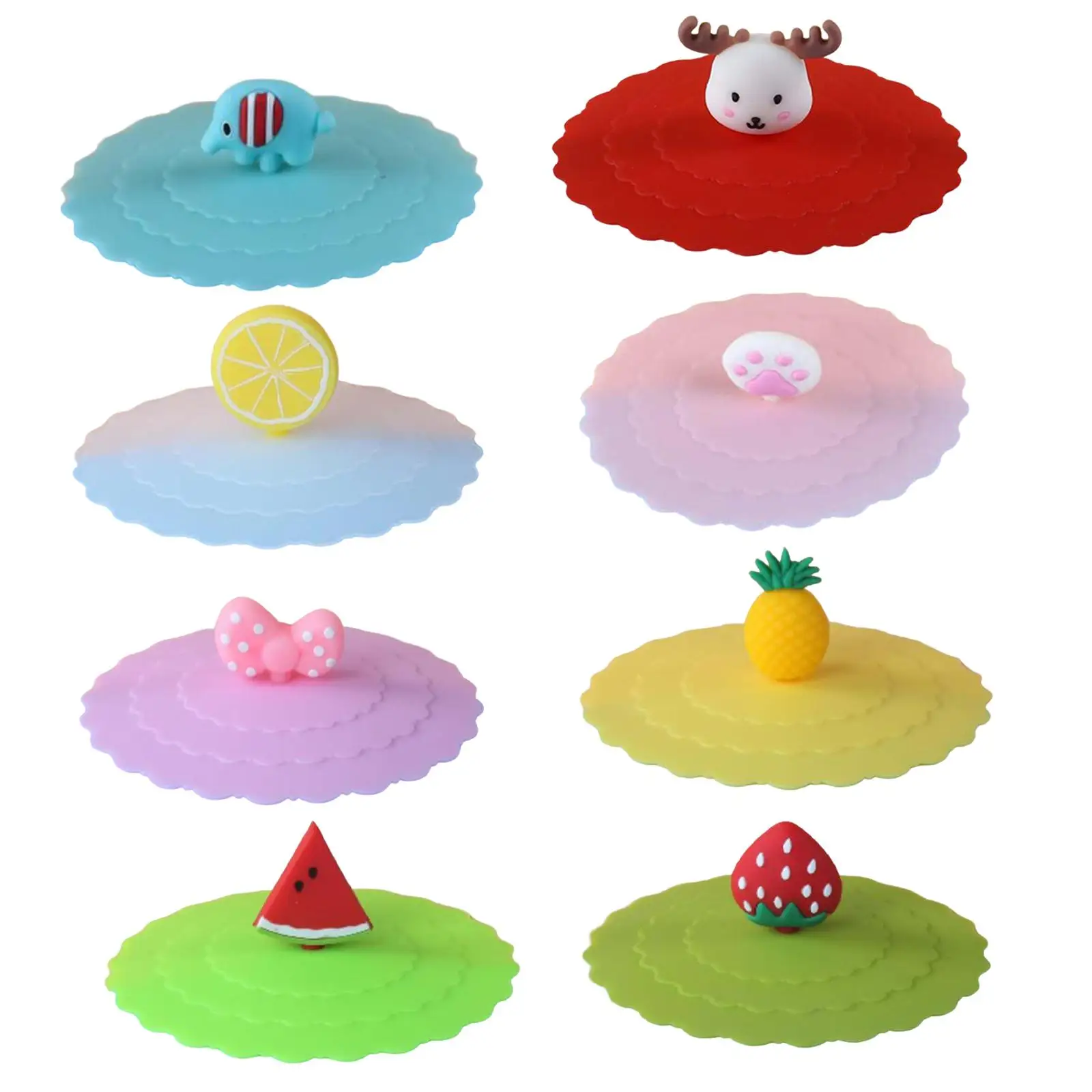 

8 шт., многоразовые силиконовые крышки для чашек