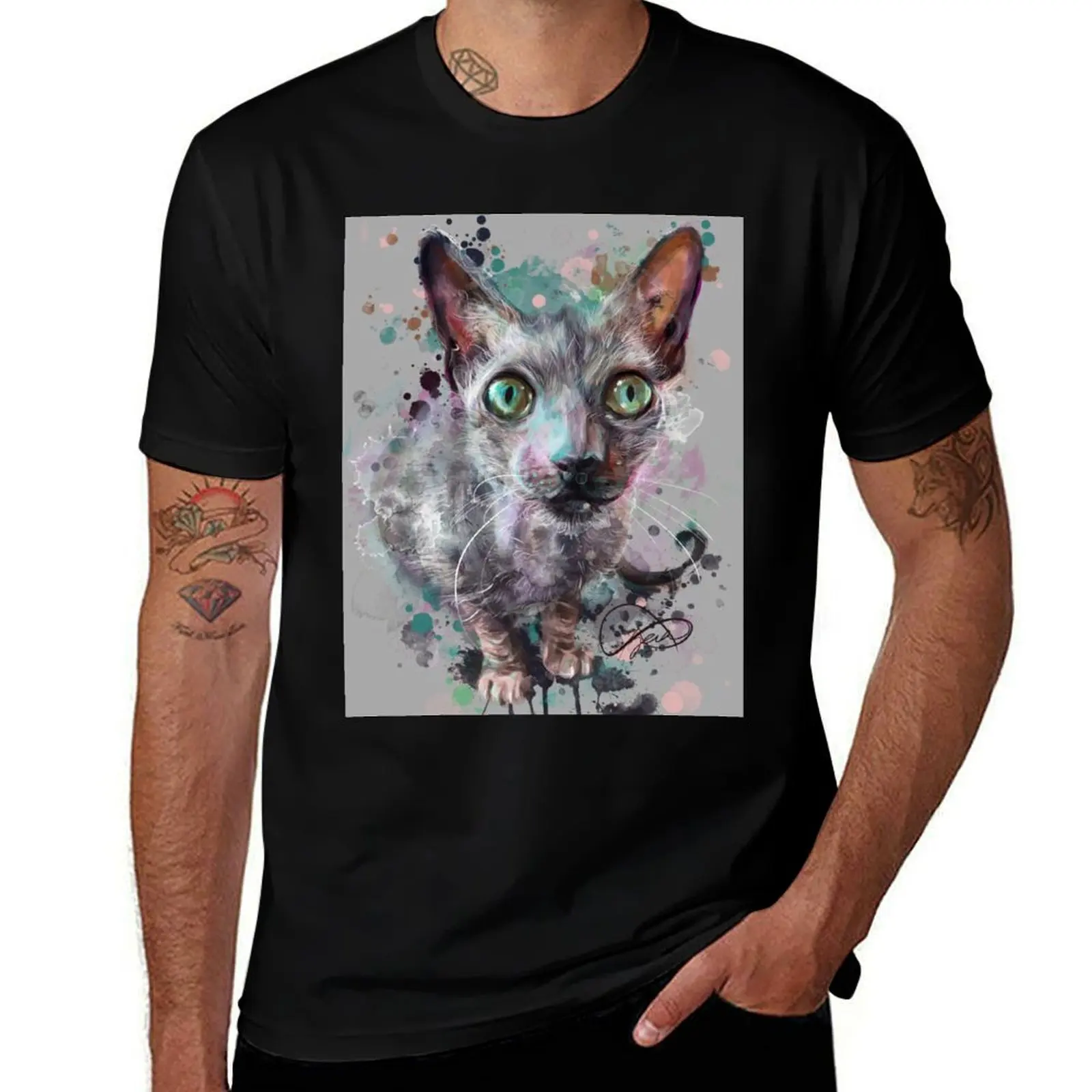 Фото Футболка Vincent The Lykoi, рождественская, повседневная, с коротким рукавом. №1