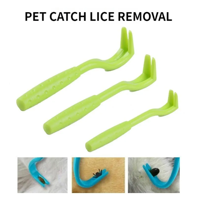 

2023NEW 3Sets Flea Remover Hook Tick Remover Two Tick Pull Pet Cat Dog Tick Clamp Accessaries Pe Mite Flea Extractor