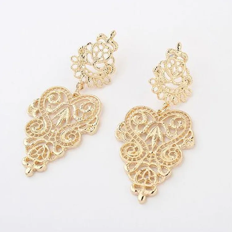 

European and American fashion accessories and earrings with retro hollow Bohemian women's earrings