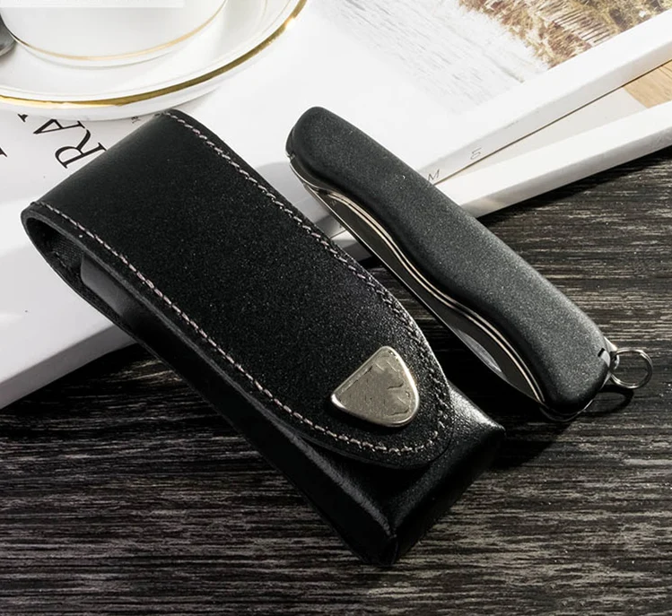 

Original Genuine Leather Scabbard Swiss Army Knife Leather Case for Victorinox 4.0523.3/ 111MM Folding Knife Protective Shell