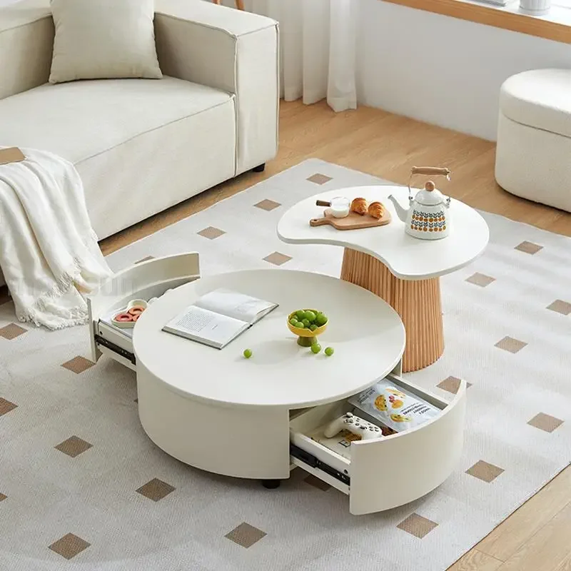 

Деревянные журнальные столики, выдвижной ящик для гостиной, современный минималистичный стол, Круглый Чайный Столик, центральный подставной столик, домашняя мебель GM