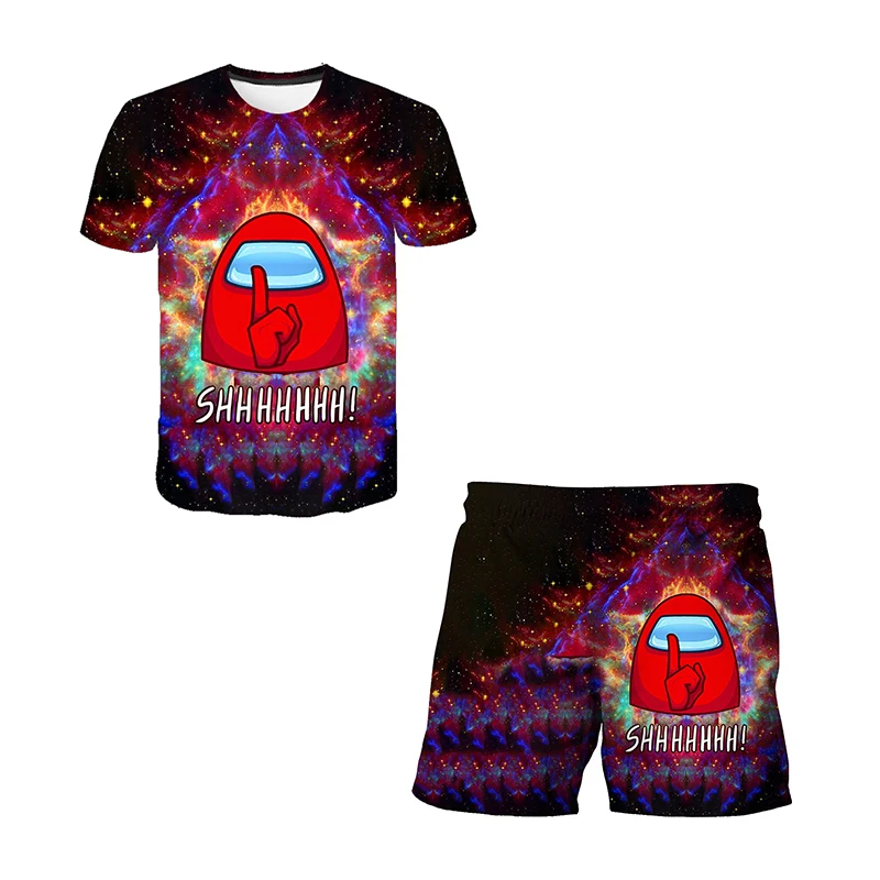 

Baby Among US Clothing Set Children's Short-sleeve T-Shirts And Elastic Short Trousers Two Piece Suit Summer Boys Girls Costumes