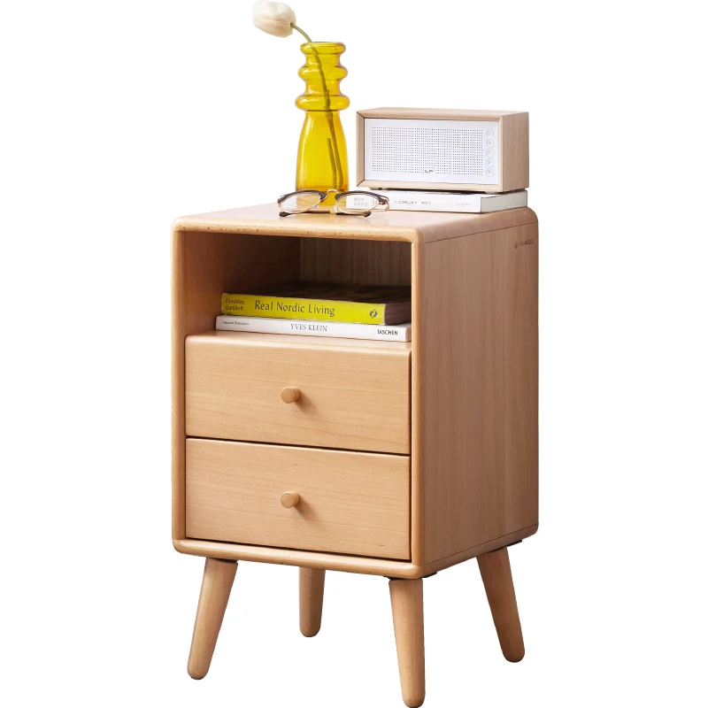 

Solid Wood Bedside Cabinet Simple Small Apartment Bedroom Beech Storage Cabinet Locker
