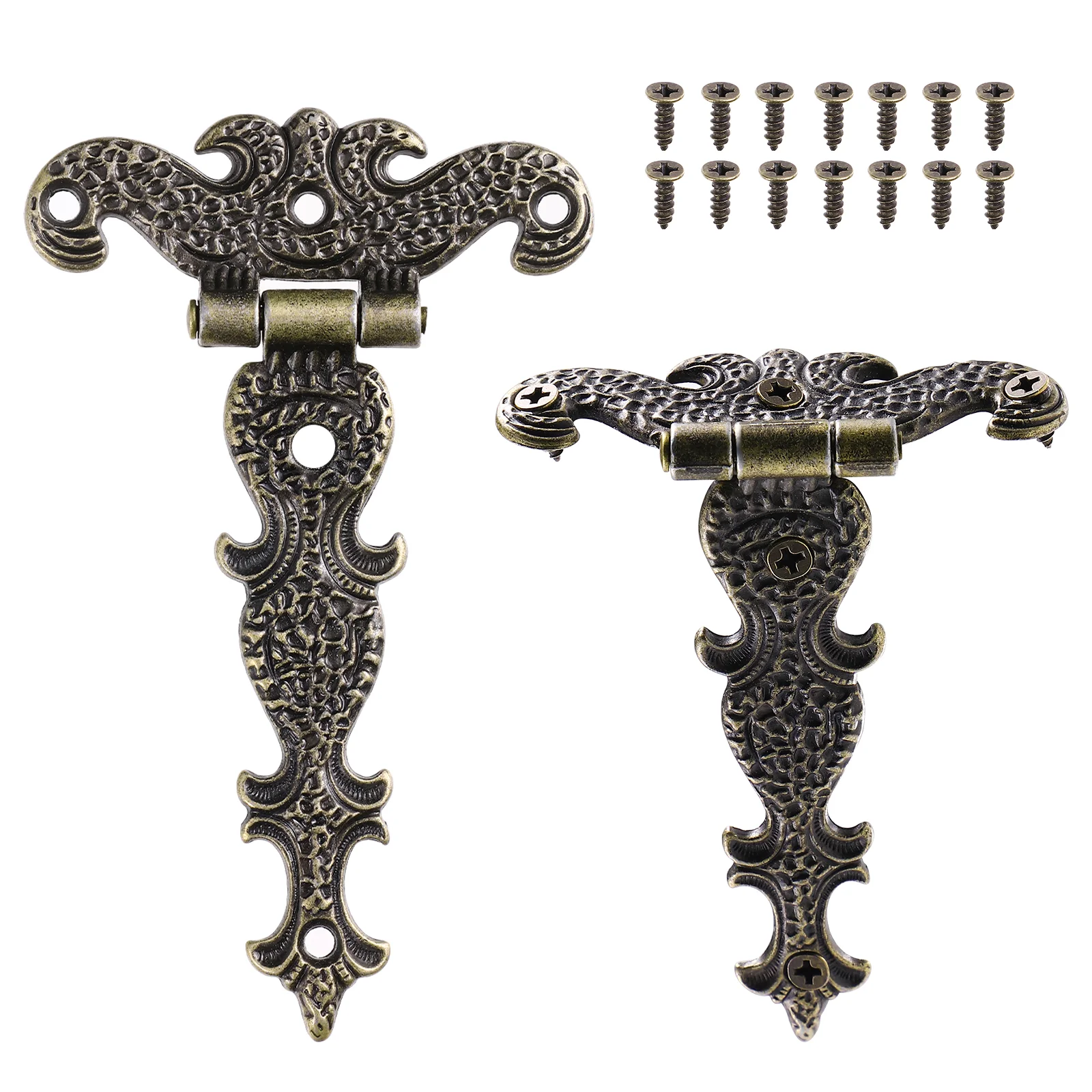 

2pcs T-shaped Hinges Antique Butt Hinges Zinc Alloy Hinges Gift Box Cupboard Cabinet Door Hinges