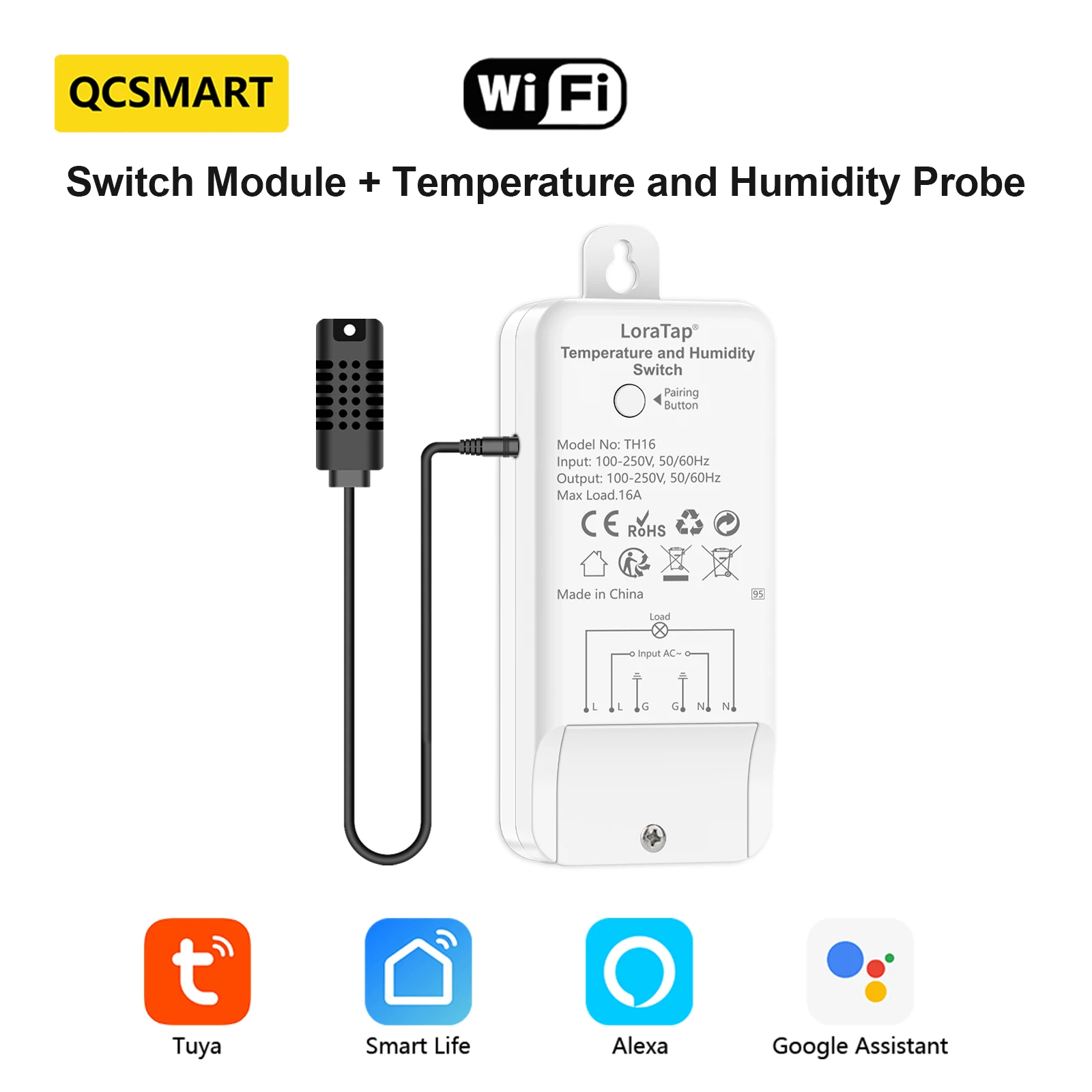 

Датчики температуры и влажности Tuya Smart Life 220V