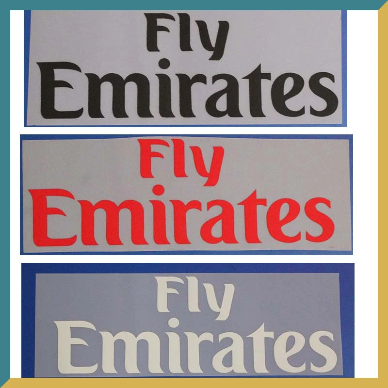 

Fly Emirates Sponsor Football Patch Soccer Badge Heat Transfer Badges Top Quality