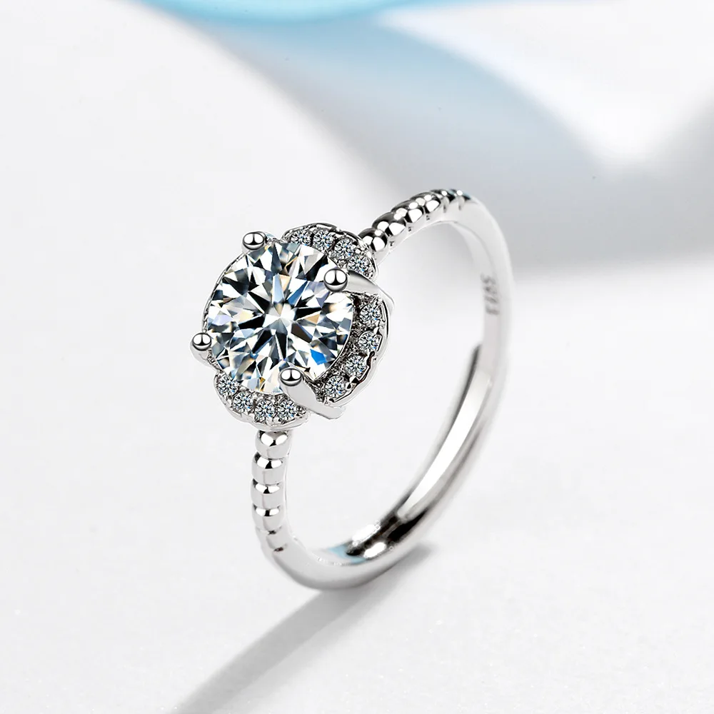

925 Sterling Silver 1.5 CARAT Diamond Ring for Women Wedding Bands Anillos De Silver 925 Jewelry Engagement Origin Diamond Ring