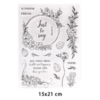 easter flower clear stamps for diy scrapbooking crafts stencil fairy plants rubber stamps card making photo album decoration