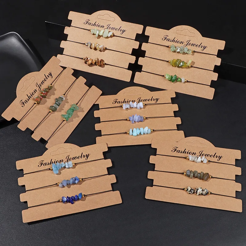 

3pcs Natural Irregular Gem Stone Bracelet Amethysts Chips Beads Bracelets Crystal Quartz Gravel Bracelet Jewelry for Women Men