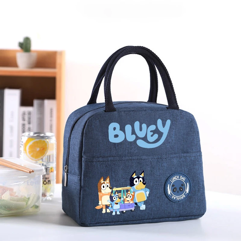 Bluey Lunch Hand Bags Child Bingo Chilli Anime Cartoon Box Men Woman Adult Office Thermal Insulat Case Kids Birthday Gifts