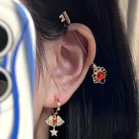 stainless steel ear pierc industrial piercing heart industrial earrings cartilage piercings 14g gauge barbell punk body jewelry