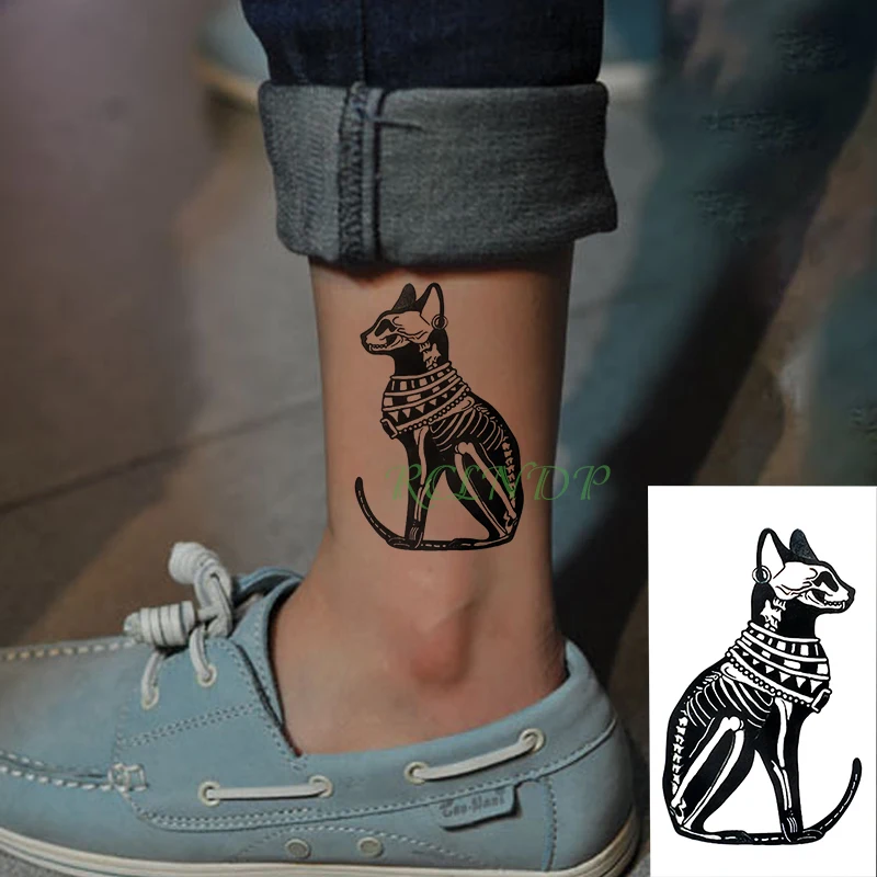 

Waterproof Temporary Tattoo sticker Ancient Egypt Bast Bastet cat totem tatto stickers flash tatoo fake tattoos for men women