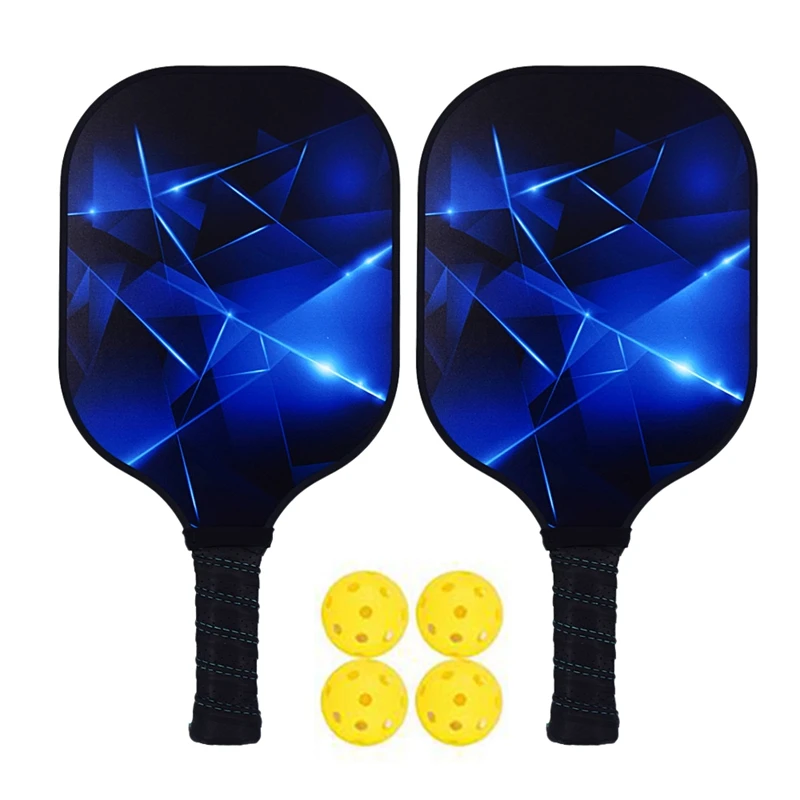 

NEW-Pickleball Paddle Set,Carbon Fiber Pickleball Racket 2 Rackets And 4 Pickleballs Balls,Paddles Portable Bag