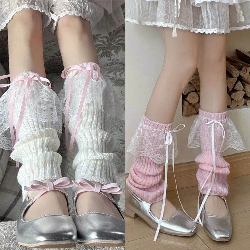 

Womens Summer Solid Color Lacy Sock Bows Sweet Daily Jokers Stocking for Daily DropShip