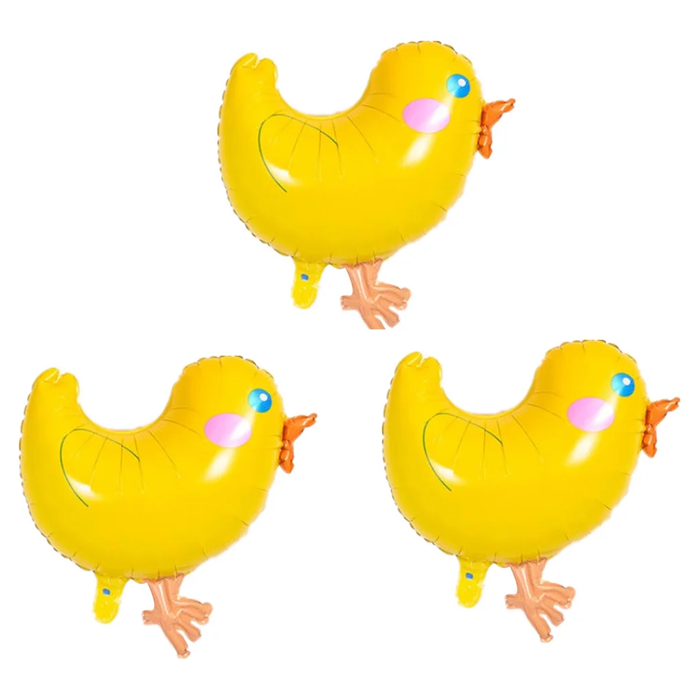 

3Pcs Cartoon Balloons Lovely Big Yellow Chickens Pattern Helium Balloons Decors for Birthday Party Fetival Wedding