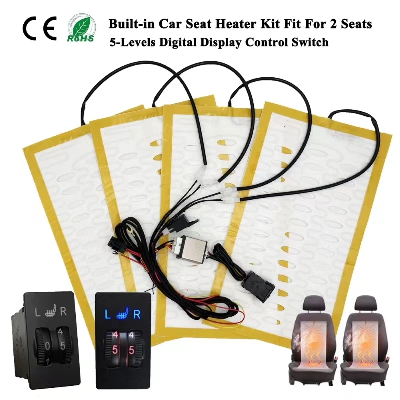 

Car Seat Heater Kit Fit 2 Seat Alloy Wire Fast Heating Pads For Toyota Camry 07-16/Corolla 07-18/RAV4 09-19/Levin 14-18/Highland