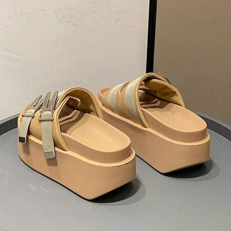 High Platform Sandals Women Summer 8CM Thick Bottom Wedge Heels Slippers Woman Fashion Chunky Beach Flip Flops Sandalias Mujer