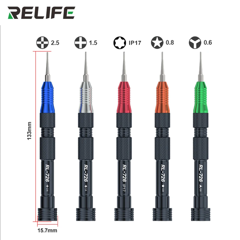 Универсальная отвертка RELIFE RL-726A для ремонта планшетов, ноутбуков, стальных бит S2, инструмент для разборки электроники