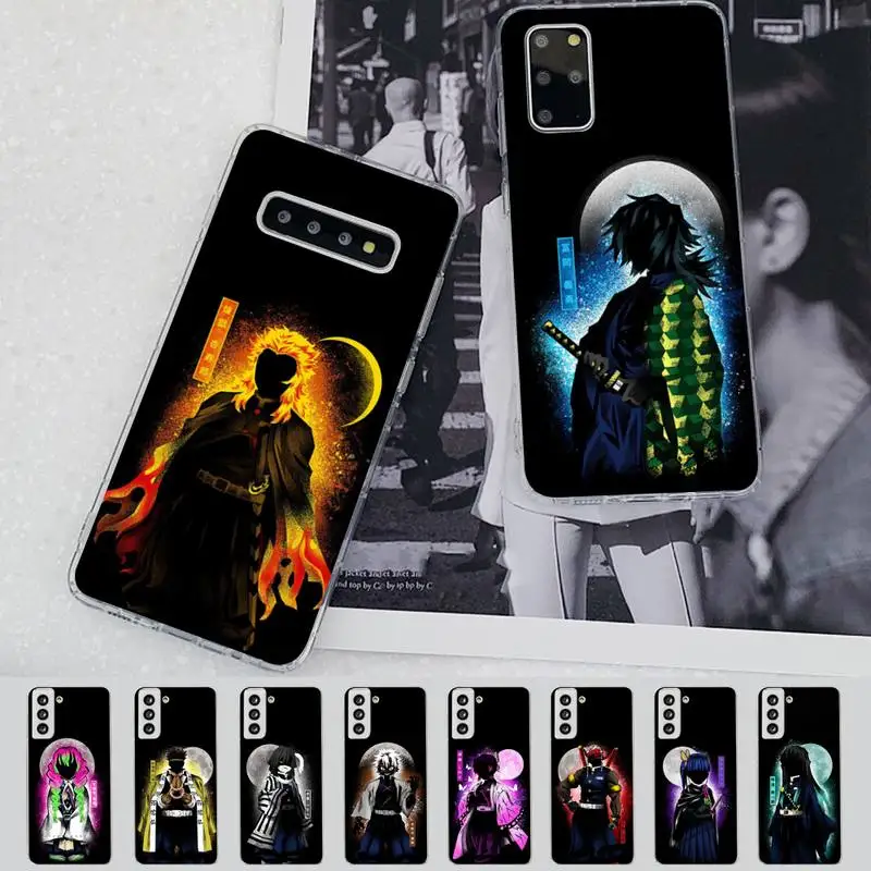 

FHNBLJ Anime Demon Slayer Phone Case for Samsung S21 A10 for Redmi Note 7 9 for Huawei P30Pro Honor 8X 10i cover