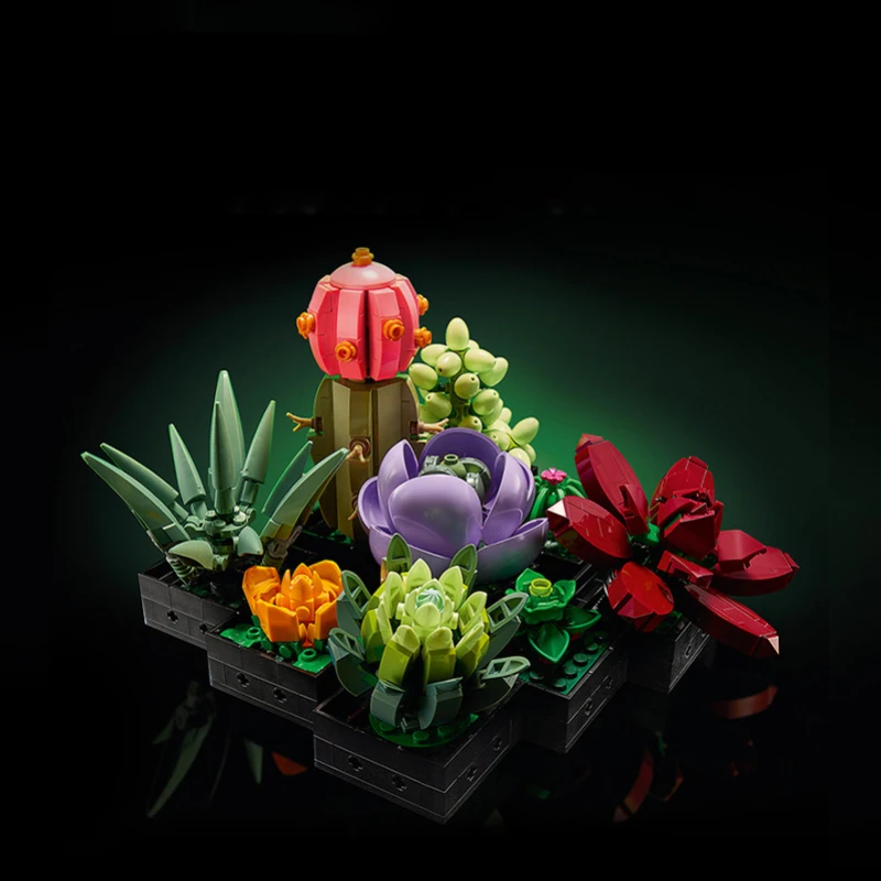 

Plant Decor Building Set for Adults; Build a Succulents Display Piece for The Home or Office