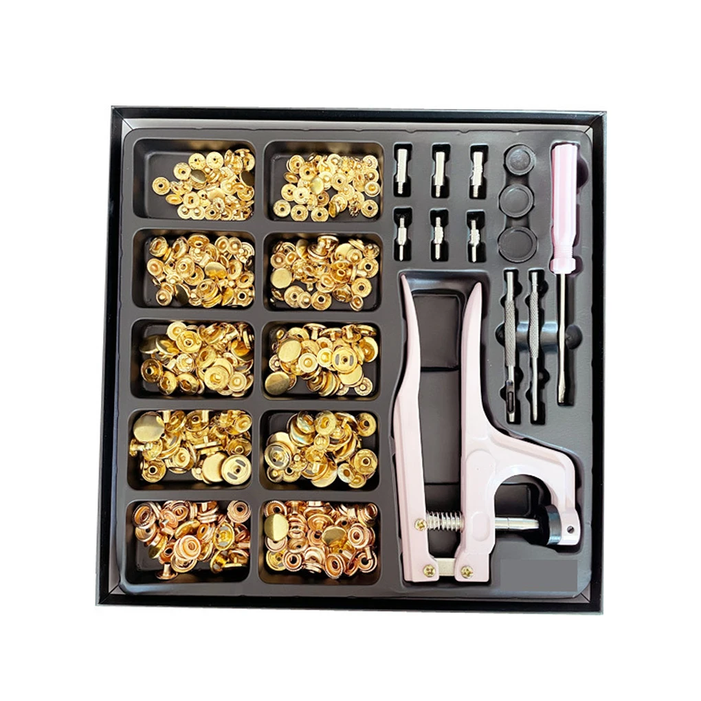 

100 Piece/set Snap Button Fastener Set Buttons DIY Kit Jacket Shoes Waistband Bags Needlework Repair Sewing Accessory