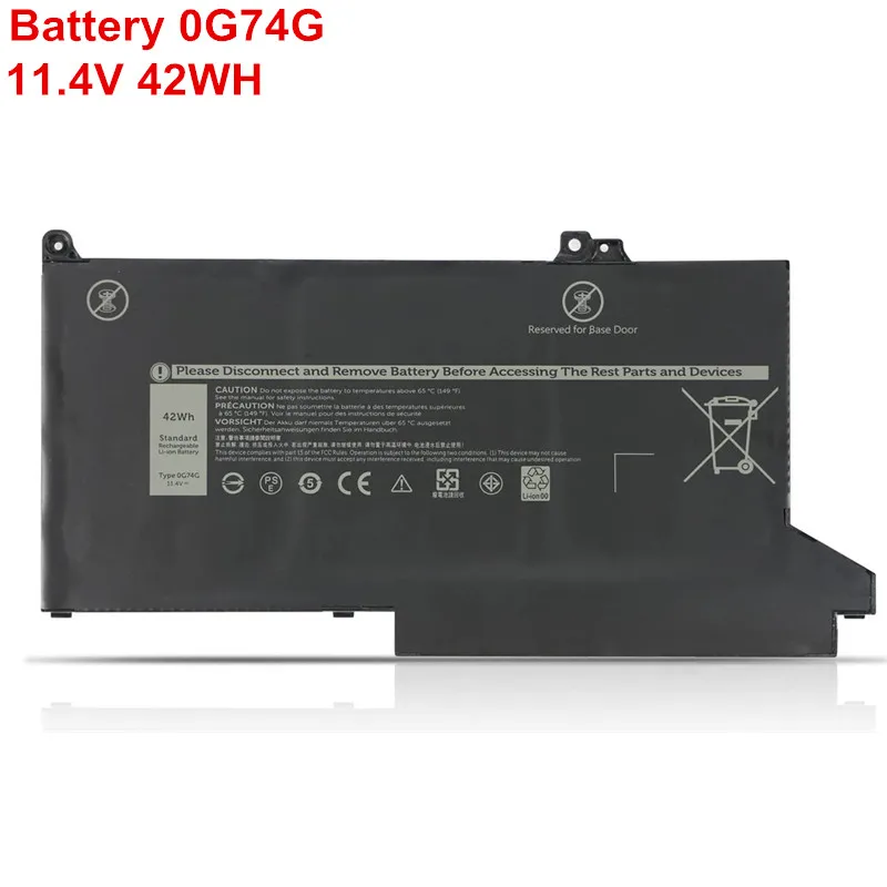 

11.4V 42Wh New Genuine Original 0G74G Laptop Battery For Dell Latitude E7280 E7380 E7480 E7290 E7390 E7490 Notebook Li-ion DJ1J0