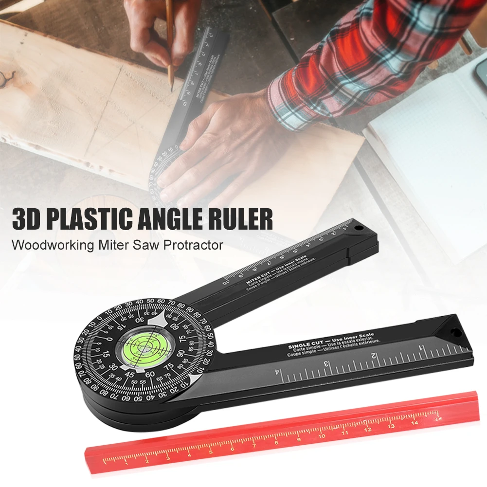 

Miter Saw Protractor Accurate Rust-Proof Angle Finder with Laser Engraved Scales Angle Gauge for Carpentry Plumbing Woodworking