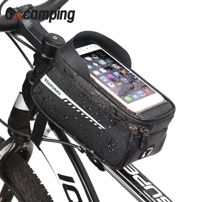 

Rainproof Bike Bag Frame Front Top Tube Cycling Bag Reflective6.5in Phone Case Touchscreen Bag MTB Bicycle Accessories