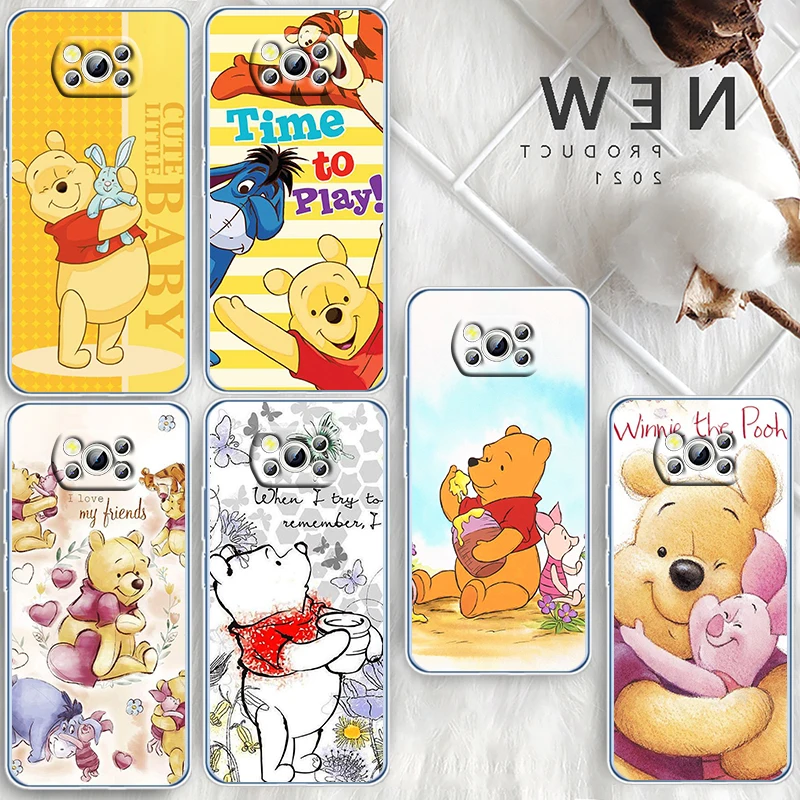 

Disney Winnie the Pooh For Xiaomi Civi Mi Poco X4 X3 NFC F3 GT M4 M3 M2 X2 F2 Pro C3 4G 5G Transparent Soft TPU Phone Case