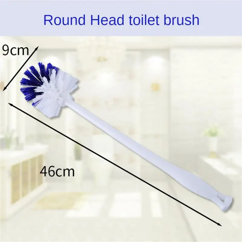 

Plastic Toilet Cleaning Brush 1pc Scrubber Toilet Brush Non-dead Angle Cleaning Brush Household Brush Bathroom Hangable Double