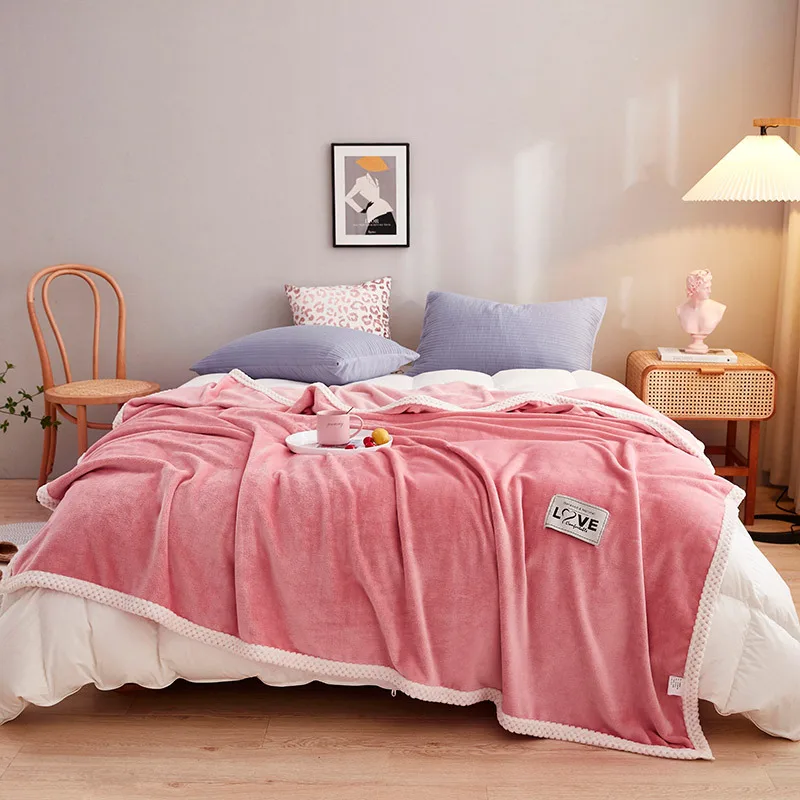 

Double Blanket Warm Thickened Winter Single Blanket Solid Color Sheet Soft Blanket Knee Blanket Home Textile