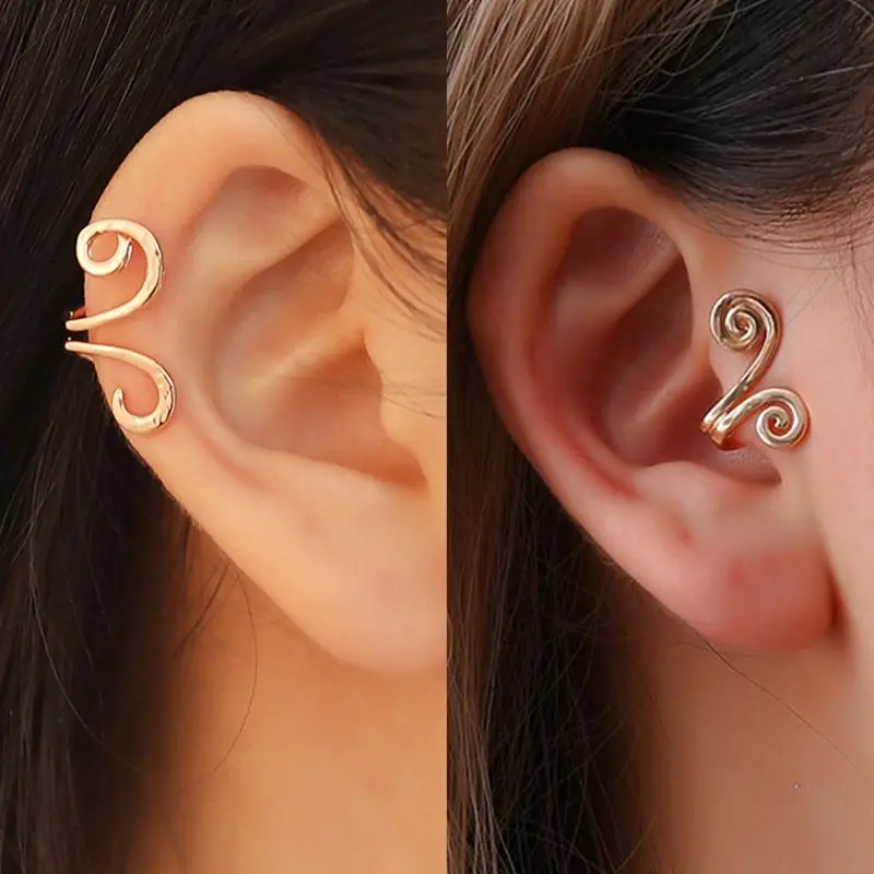 

1Pcs Punk Spiral Without Piercing Clip Earrings For Women Fashion Simple Ear Clip Tragus Cartilage Ear Cuffs Vintage Jewelry
