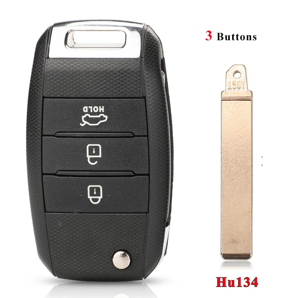 

Jingyuqin, 20 шт./лот, корпус автомобильного ключа для KIA Soul Rio Ceed Sorento Carens, складной чехол для дистанционного ключа, брелок 3/4BTN, замена