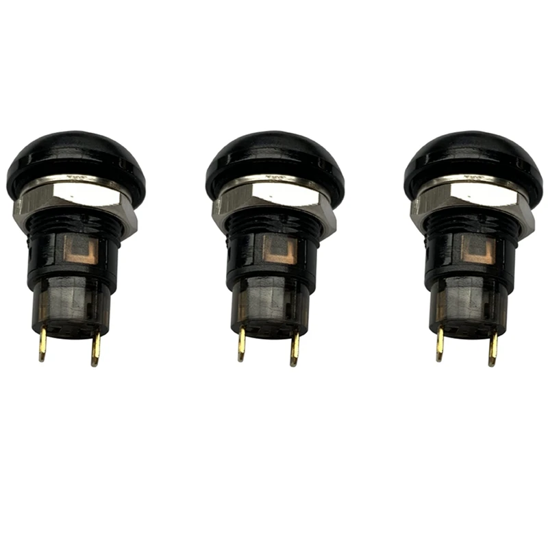 

3X On-Off Latching Waterproof 12Mm Push Button Switch SPST 2A IP67, Black