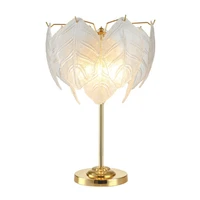 modern luxury glass table lamp wedding heart shaped leaf lighting for hotel and bedroom bedside