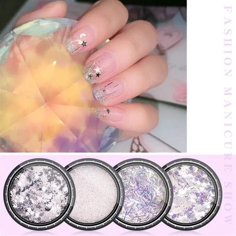 

Nail Art Decoration Aurora Glitter Star Moon Sequins Powder Fantasy Edelweiss Flakes Nail Glitter Powder Gel Polish Decor Nails
