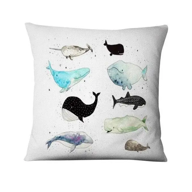 Искусственное украшение наволочка с рисунком Кита Декор для дома диван подушка |