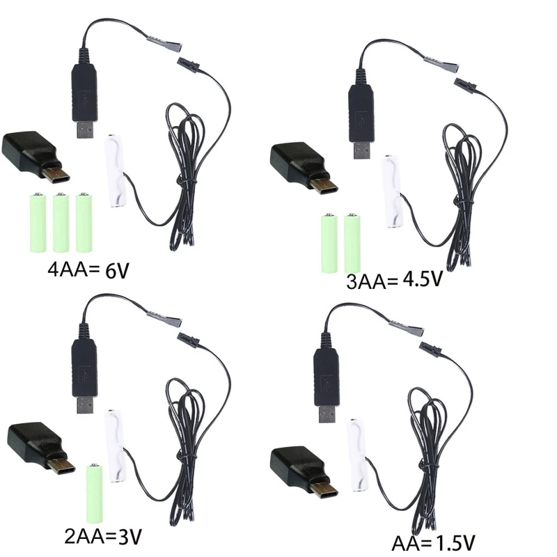 

Detachable USB/Type C AA Battery Reuse AA Batteries for TOYS