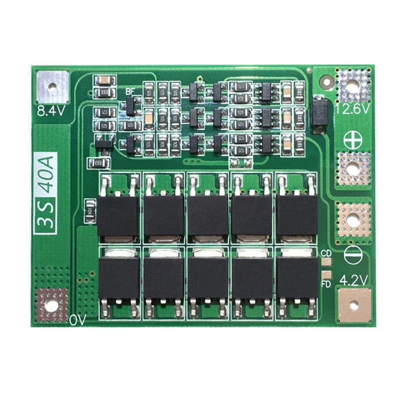 

3 Strings Of 11.1V 12.6V 18650 Lifepo4 Lithium Battery Protection Board Can Start The Electric Drill 40A Current