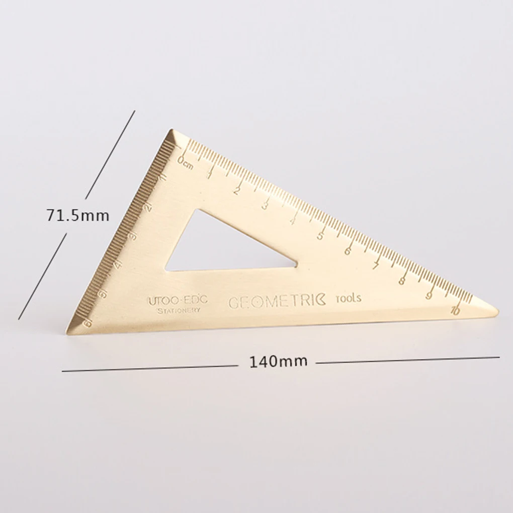 

Латунная треугольная линейка, 180 градусов, транспортир, Геометрическая фигурка для строительства, инструмент для рисования, измерительная линейка