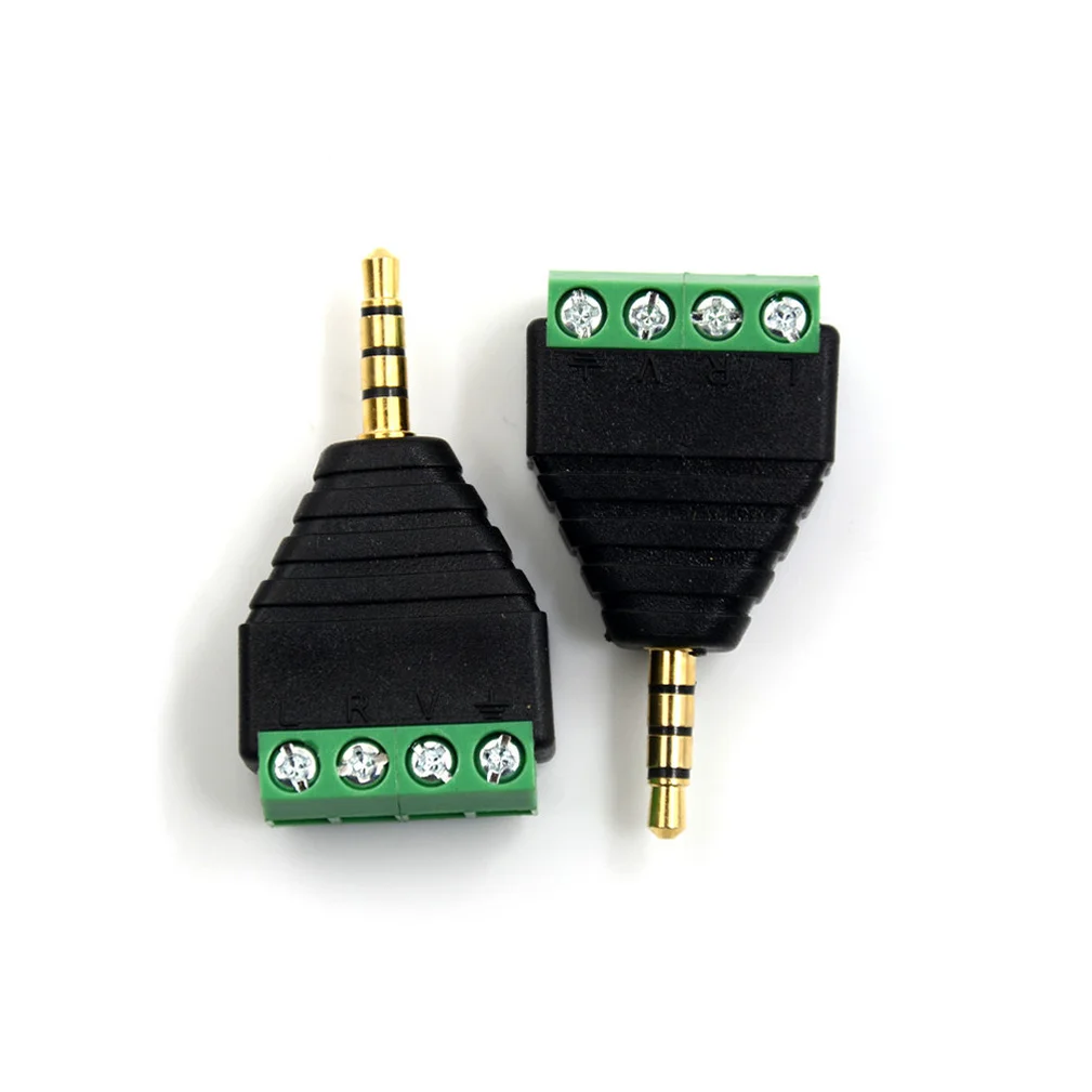

3.5mm Jack Headphone Plug 4 Pole Stereo Solderless Connector Audio Head To Terminal DIY Plug